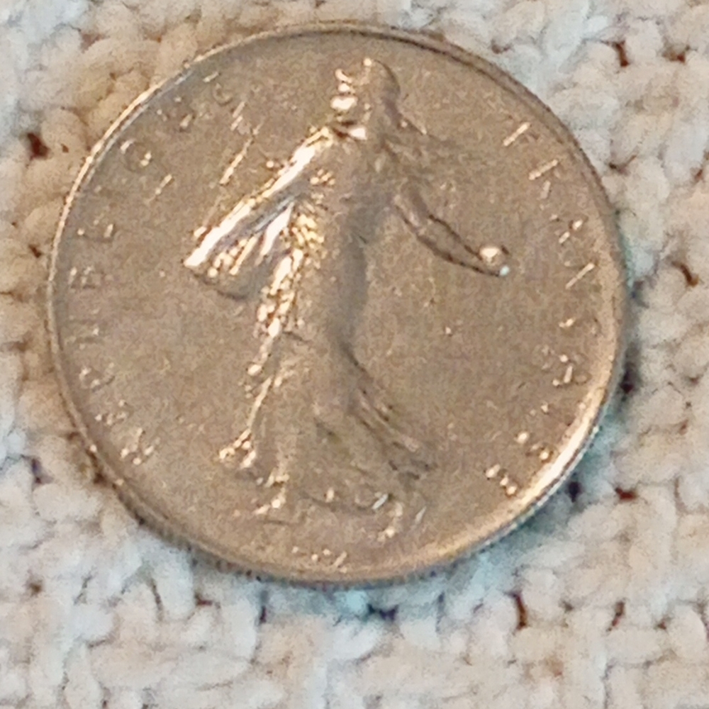 Antique Vintage 1961 France Silver 1 Franc Coin